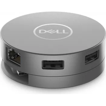 DELL DA305 6-in-1 USB-C multiport adapteris - laidinis - USB 3.2 Gen 2 Type-C - 10/100/1000 Mbit/s - sidabrinis - 3840 x 2160 pikselių - Dell (5H1R0)