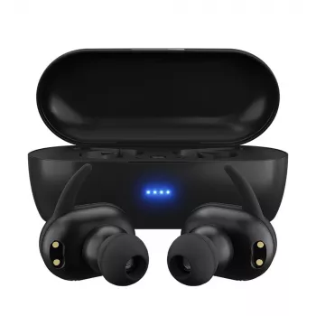 MAXELL MINI DUO belaidės ausinės su įkrovimo dėklu juodos