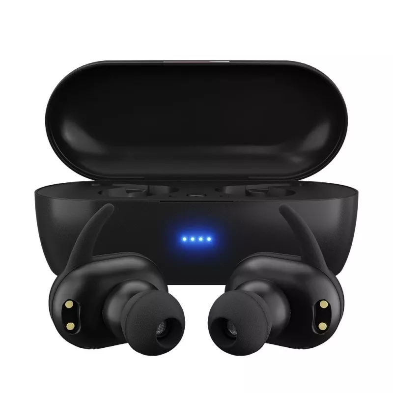 MAXELL MINI DUO belaidės ausinės su įkrovimo dėklu juodos