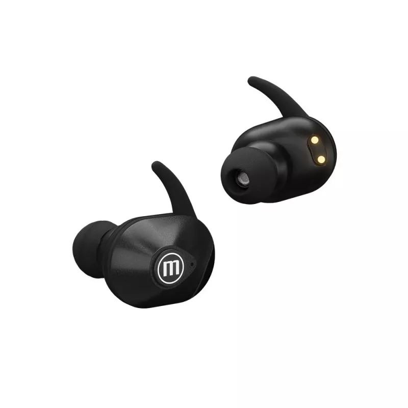 MAXELL MINI DUO belaidės ausinės su įkrovimo dėklu juodos