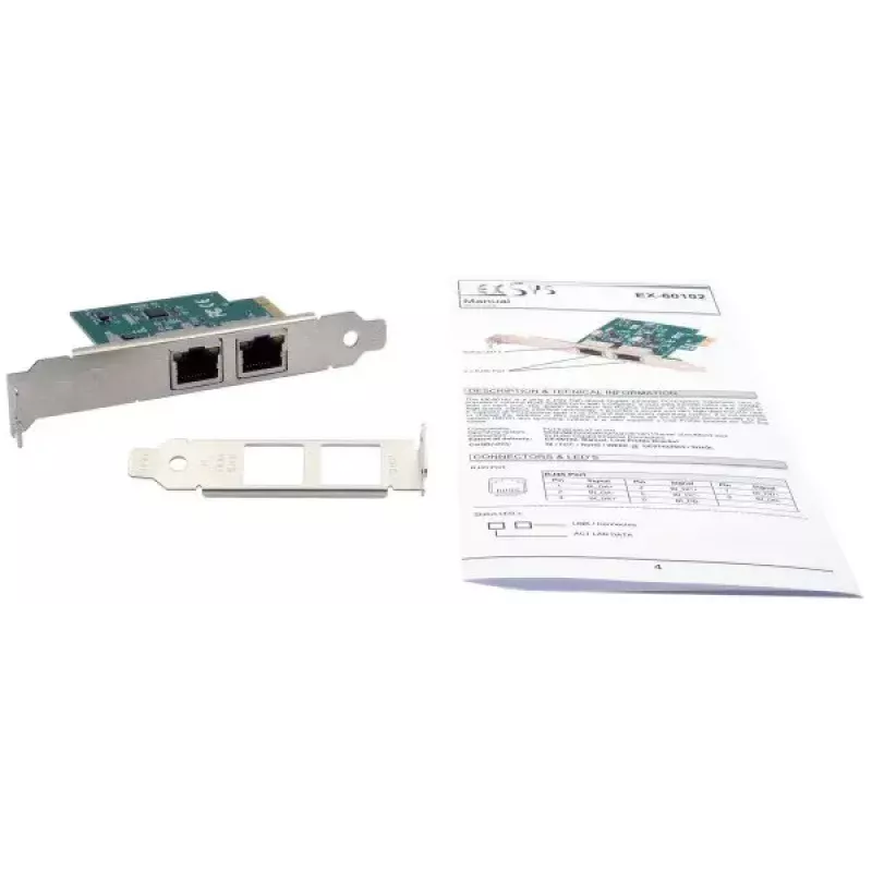 Vidinė eterneto kortelė EXSYS EX-60102 1000 Mbit/s PCI Express laidinis