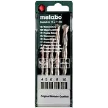 Metabo 627180000 betoninių spiralinių grąžtų rinkinys — 5 vnt.: 4, 5, 6, 8, 10 mm