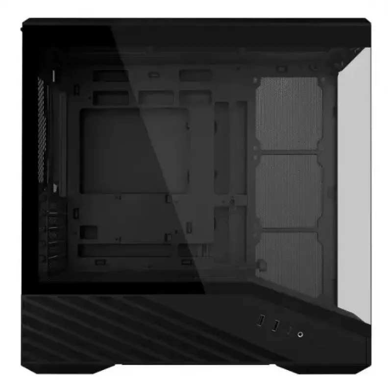 Mini bokštinis kompiuterio korpusas Lian Li Vector V100R MINI — Mini-ITX/Micro-ATX, grūdintas stiklas, 3x120mm šoniniai + 1x120mm galinis ventiliatoriai, 2x 2,5 colio + 1x 3,5 colio vietos, juodas
