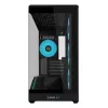 Mini bokštinis kompiuterio korpusas Lian Li Vector V100R MINI — Mini-ITX/Micro-ATX, grūdintas stiklas, 3x120mm šoniniai + 1x120mm galinis ventiliatoriai, 2x 2,5 colio + 1x 3,5 colio vietos, juodas