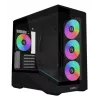 Mini bokštinis kompiuterio korpusas Lian Li Vector V100R MINI — Mini-ITX/Micro-ATX, grūdintas stiklas, 3x120mm šoniniai + 1x120mm galinis ventiliatoriai, 2x 2,5 colio + 1x 3,5 colio vietos, juodas