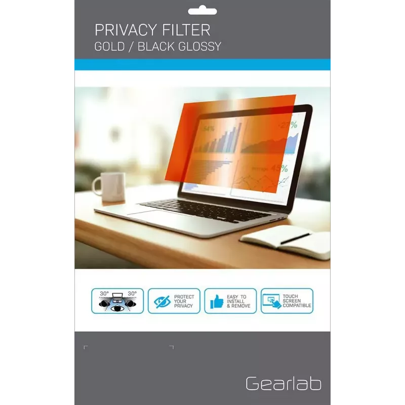 Privatumo filtras be rėmelio eSTUFF GLBG12277156, auksinis, 12,5 colių, 16:9