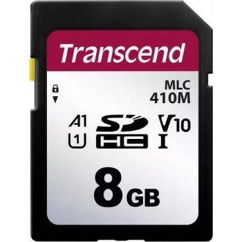 Transcend 410M microSDHC atminties kortelė – 8 GB, A1, V10, UHS-I U1, Class10 (TS8GSDC410M)