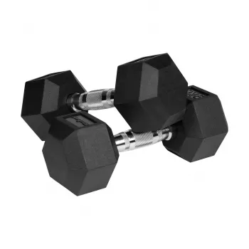 Guminiai ketaus svarmenys HEX 2x9 kg REBEL ACTIVE