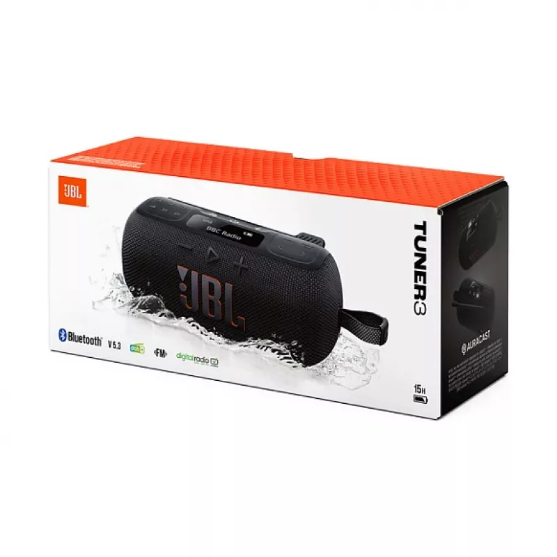 Nešiojamas radijo imtuvas JBL Tuner 3 juodas DAB DAB+ FM 7W