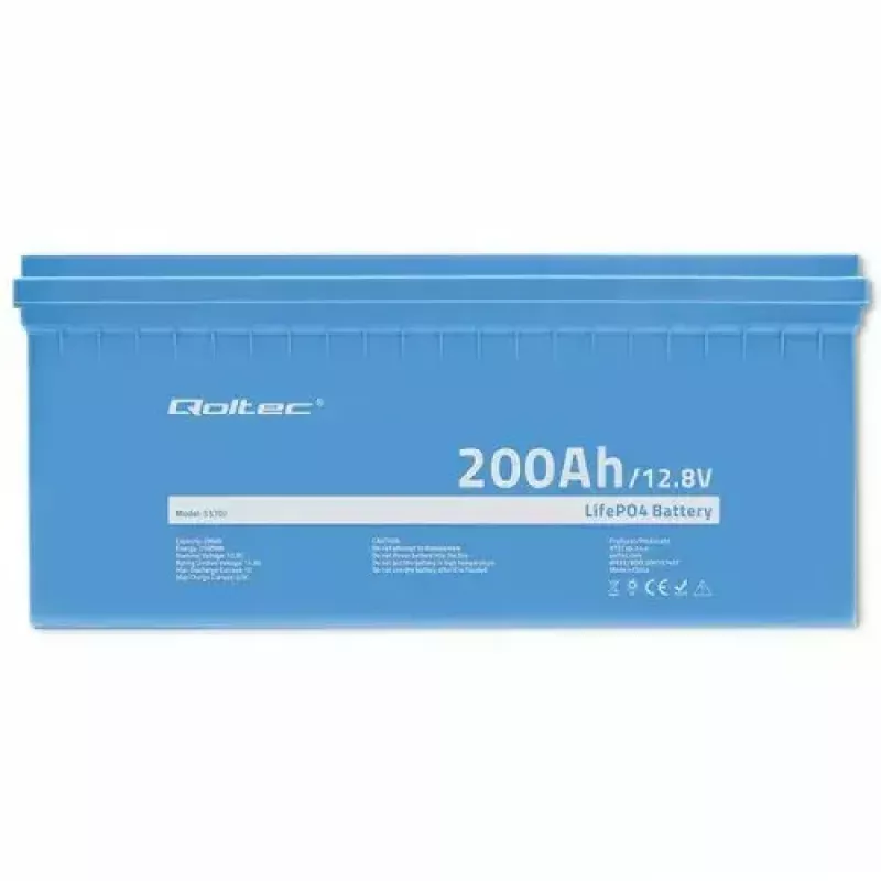 Qoltec 53707 automobilinis akumuliatorius LiFePO4 200 Ah 12,8 V