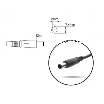 Maitinimo adapteris MITSU 18,5V 3,5A, skirtas HP nešiojamiesiems kompiuteriams, MPN 5ZM024