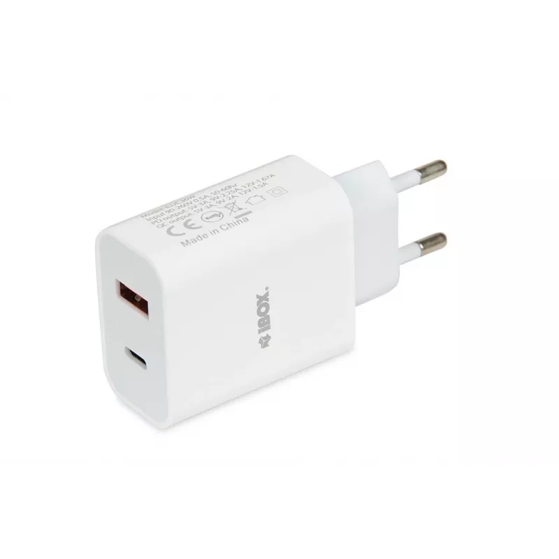 Vidinis įkroviklis iBOX C-36 Universal White USB greitasis įkrovimas