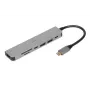 Dokavimo stotelė iBox IUH3SL4K USB Type-C 5 Gbit/s, HDMI 4K@30Hz, PD iki 100W, 2x USB-A, 2x USB-C, kortelių skaitytuvas, sidabrinė