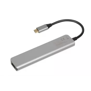 Dokavimo stotelė iBox IUH3SL4K USB Type-C 5 Gbit/s, HDMI 4K@30Hz, PD iki 100W, 2x USB-A, 2x USB-C, kortelių skaitytuvas, sidabrinė
