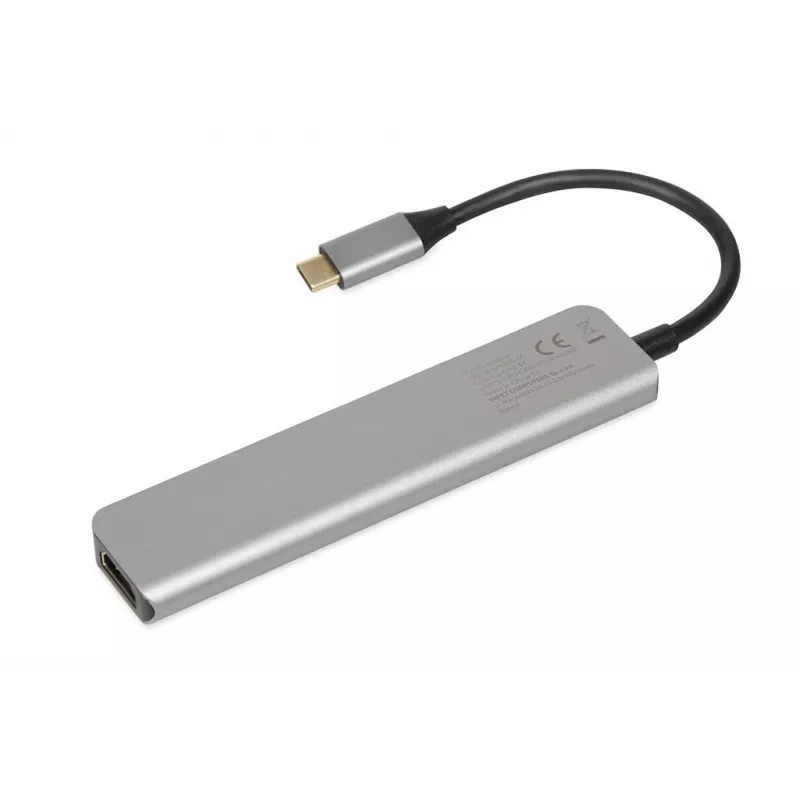 Dokavimo stotelė iBox IUH3SL4K USB Type-C 5 Gbit/s, HDMI 4K@30Hz, PD iki 100W, 2x USB-A, 2x USB-C, kortelių skaitytuvas, sidabrinė