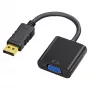 Adapteris DisplayPort į VGA IBOX IADPVGA, DisplayPort kištukas į 15 kontaktų VGA lizdą, palaiko 1080p, sidabrinis