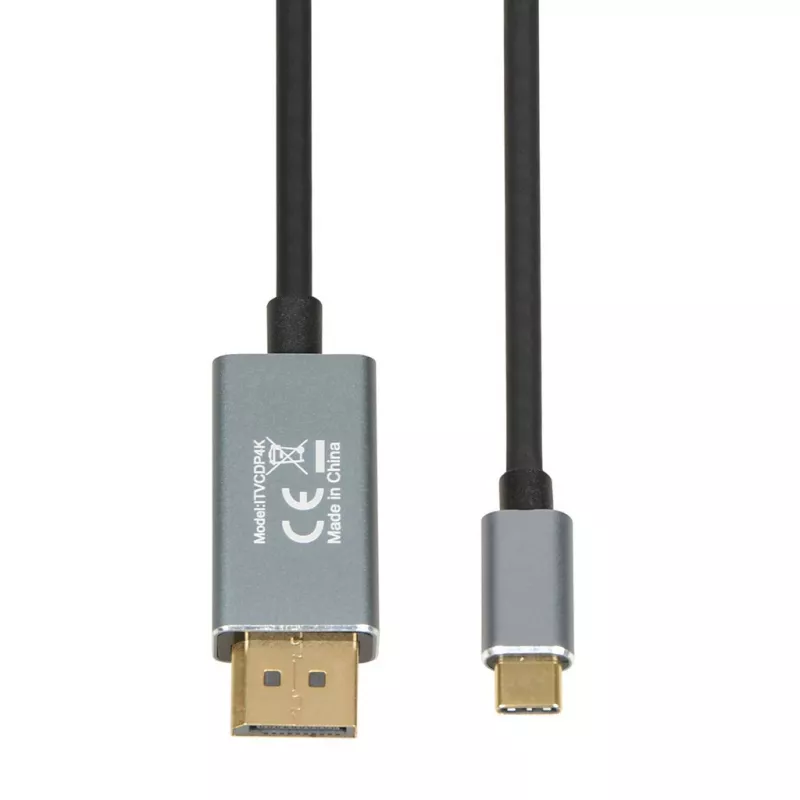 Vaizdo kabelio adapteris IBOX ITVCDP4K USB-C į DisplayPort 1,8 m juodas
