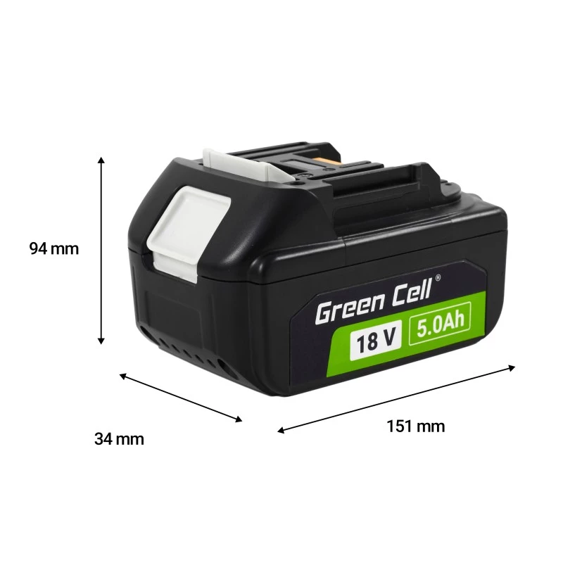 Green Cell PTMA18V5 ličio jonų akumuliatorius 5Ah 600g