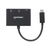 Manhattan USB-C Dock / Hub, 3 prievadai: HDMI, USB-A ir USB-C, 5 Gbps (USB 3.2 Gen1 / USB 3.0), su Power Delivery (60 W) USB-C prievadui