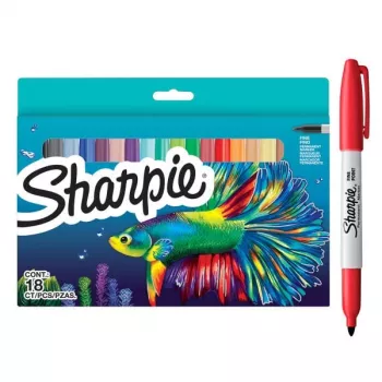 Permanentiniai žymekliai Sharpie Fish rinkinys 18 vnt.