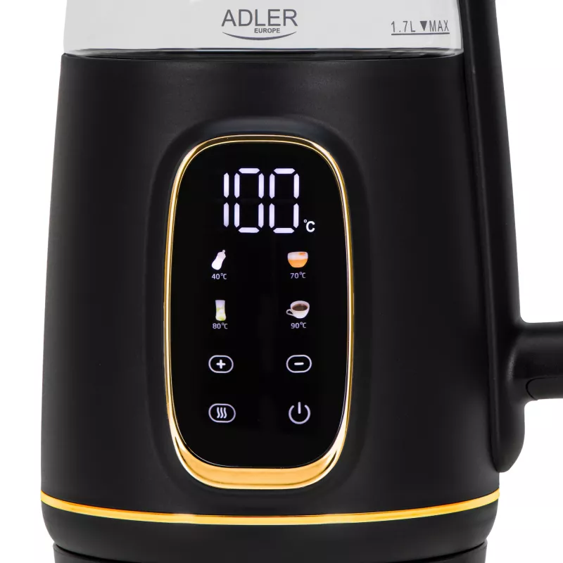 ADLER AD 1305 elektrinis virdulys juodai-auksinis