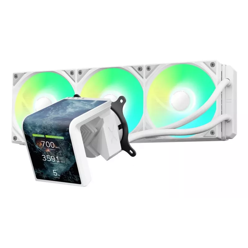 Skystinis CPU aušintuvas TRYX PANORAMA SE ARGB 360 su 3D-AMOLED ekranu, 360mm radiatorius