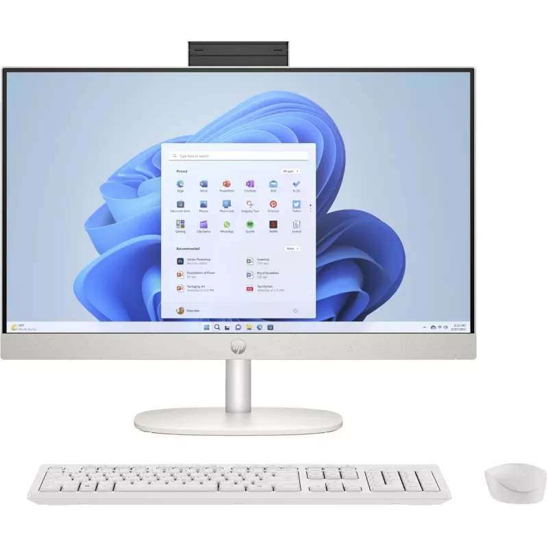 HP 24-cr0312nw AMD Ryzen™ 5 7520U 60,5 cm (23,8 inch) 1920 x 1080 px All-in-One kompiuteris 16 GB LPDDR5-SDRAM 512 GB SSD Windows 11 Home Wi-Fi 6 (802.11ax) Baltas