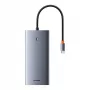 Hub 13in1 Baseus PortalJoy USB-C į HDMI+DP+VGA+C+USB+PD+RJ45+SD/TF+3.5mm (pilka)