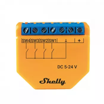 Shelly Plus I4 DC valdiklis / scenų aktyvatorius, WiFi/Bluetooth (5-24V DC)