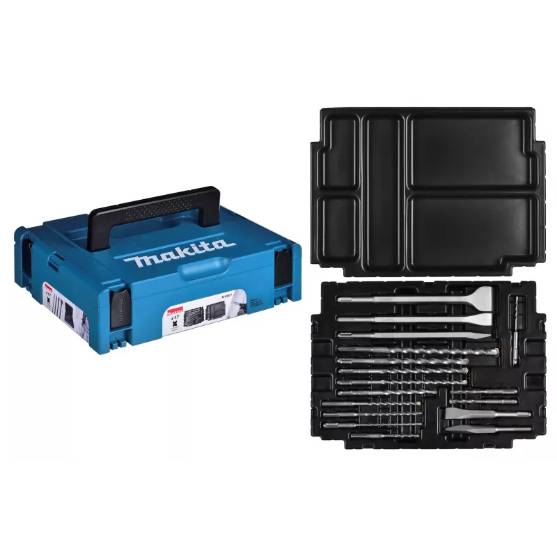 MAKITA gręžtuvų ir kaltų rinkinys SDS+ 17 vnt. MAKPAC dėkle