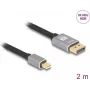 DeLOCK Mini DisplayPort į DisplayPort laidas 8K 60 Hz 2 m pilka metalas