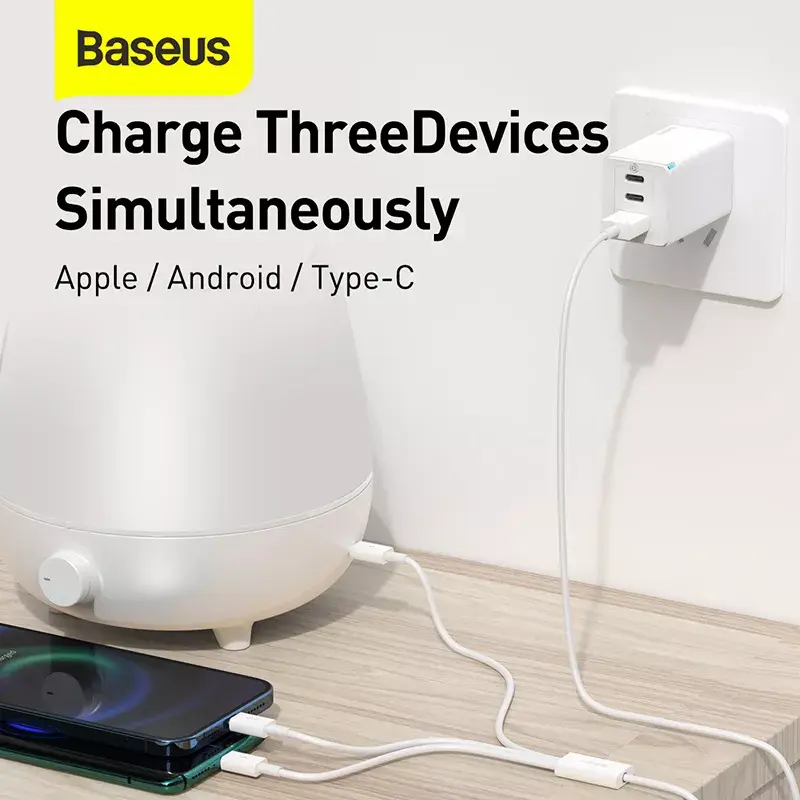 USB laidas Baseus Superior USB 2.0 1,5 m USB A / USB-C / Micro USB / Lightning baltas