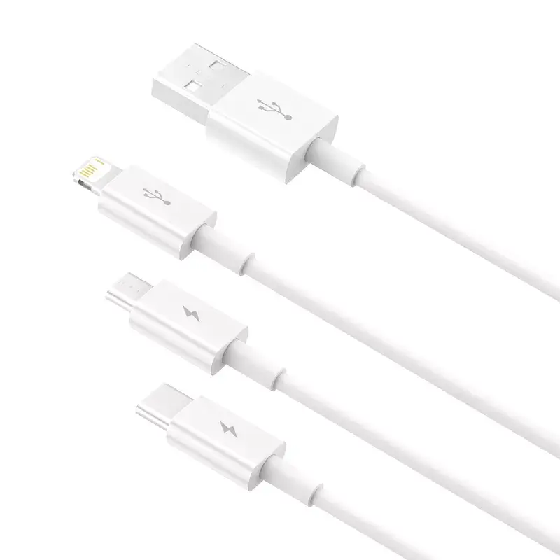 USB laidas Baseus Superior USB 2.0 1,5 m USB A / USB-C / Micro USB / Lightning baltas