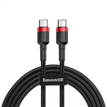 USB-C laidas Baseus Cafule 2m juodai raudonas