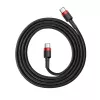 USB-C laidas Baseus Cafule 2m juodai raudonas