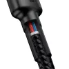 USB-C laidas Baseus Cafule 2m juodai raudonas