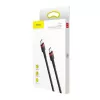 USB-C laidas Baseus Cafule 2m juodai raudonas