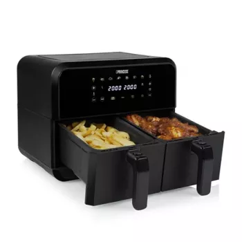 Oro gruzdintuvė Princess 1.182068.01.001 dviejų krepšių 8 L 2400 W 220°C jutiklinis LED (juoda)