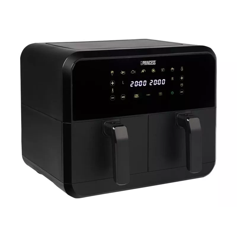 Oro gruzdintuvė Princess 1.182068.01.001 dviejų krepšių 8 L 2400 W 220°C jutiklinis LED (juoda)