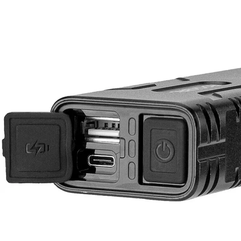 Rockbros Dviračio žibintas su power bank funkcija + USB-C į USB-A laidas, 850 lm, juodas