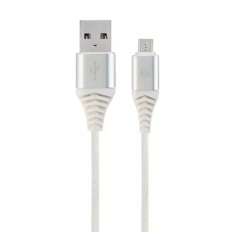 USB laidas Cablexpert CC-USB2B-AMMBM-2M-BW2, 2 m, USB A – Micro-USB B, baltas