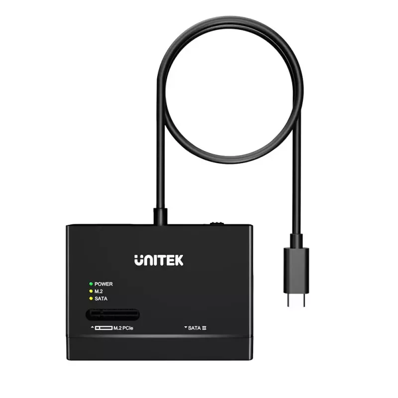 SSD dėklas UNITEK S1232A01-EU Juodas M.2/2.5 colio/3.5 colio 10 Gbit/s
