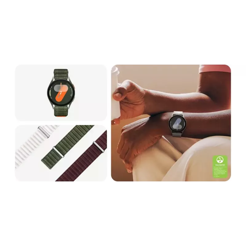 Samsung Galaxy Watch 7 Fabric Band S/M Burgundy – minkštas audinio dirželis