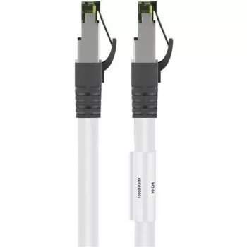 Goobay CAT 8.1 Patch Laidas, S/FTP (PiMF), Baltas, 0,5 m - LSZH Halogen-Free, Varis AWG 24 (55123)