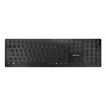 Belaidė klaviatūra Cherry KW 9100 Slim Portugal Black — 2,4 GHz ir Bluetooth, QWERTY portugališkas išdėstymas