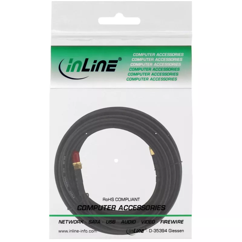 Tinklo laidas InLine WIFI Cable R-SMA kištukas – R-SMA mova 10m