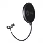 Pop filtras SSQ Double Pop Filter POP1 SS-1923 studijiniams mikrofonams, dvigubas metalinis tinklelis, reguliuojamas kakliukas