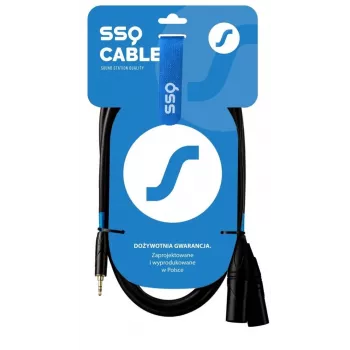 SSQ MIXLR3 garso kabelis Jack Stereo 3,5 mm į 2x XLR vyriškas, 3 m