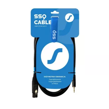 XLR (3 kontaktų) moteriškas į 3,5 mm TRS stereo lizdą laidas SSQ XLRMi0.5, 0,5 m, subalansuotas, 85Ω ±5Ω, 2×0,23 mm², juodas
