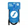 XLR (3 kontaktų) moteriškas į 3,5 mm TRS stereo lizdą laidas SSQ XLRMi0.5, 0,5 m, subalansuotas, 85Ω ±5Ω, 2×0,23 mm², juodas
